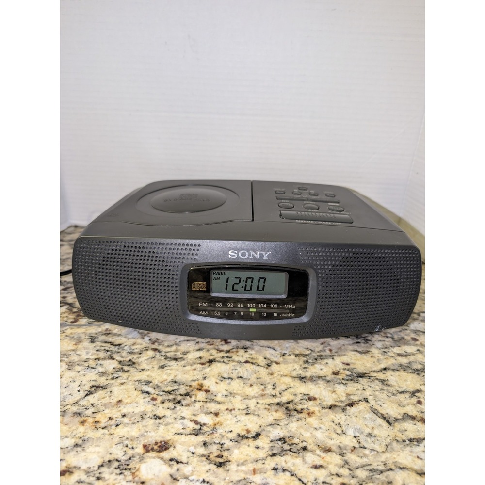 Sony ICF-CD820 AM/FM Stereo Dual Alarm Clock Radio with CD Player Tested Works